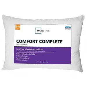 1220K Mainstays Comfort Complete Pillow, Standard/Queen, Set of 2